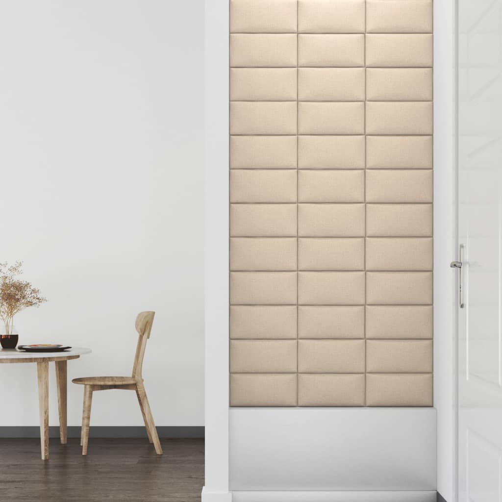 Wandpanelen 0,54 M² Stof Kleurig Crème 30 x 15 cm Rechthoekig