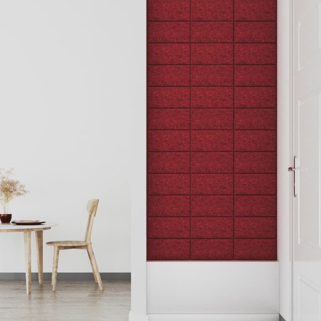Wandpanelen 0,54 M² Stof Wijnrood 30 x 15 cm Rechthoekig