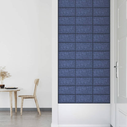 Wandpanelen 0,54 M² Stof Blauw 30 x 15 cm Rechthoekig