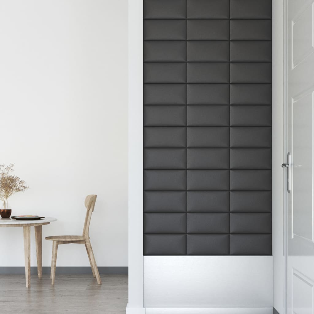 Wandpanelen 0,54 M² Kunstleer Grijs 30 x 15 cm Rechthoekig