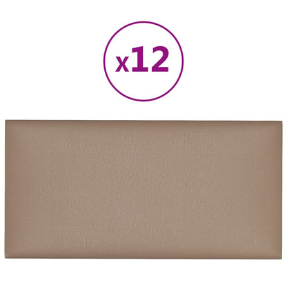 Wandpanelen 0,54 M² Kunstleer Kleurig Cappuccino 30 x 15 cm Rechthoekig
