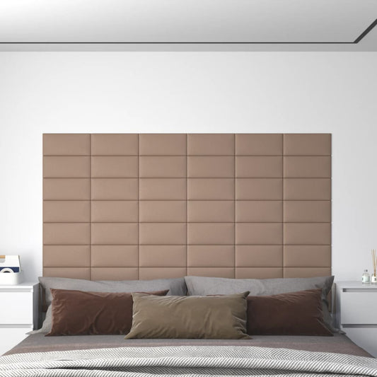 Wandpanelen 0,54 M² Kunstleer Kleurig Cappuccino 30 x 15 cm Rechthoekig