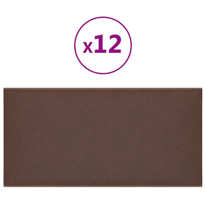 Wandpanelen 0,54 M² Kunstleer Bruin 30 x 15 cm Rechthoekig