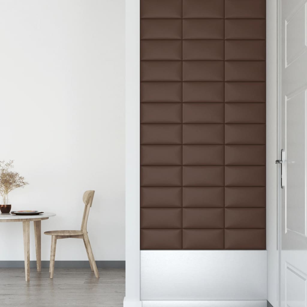 Wandpanelen 0,54 M² Kunstleer Bruin 30 x 15 cm Rechthoekig