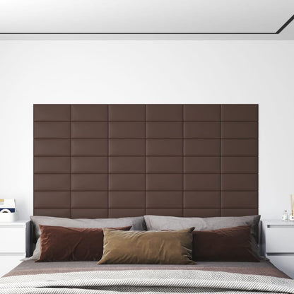 Wandpanelen 0,54 M² Kunstleer Bruin 30 x 15 cm Rechthoekig