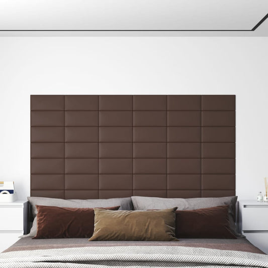 Wandpanelen 0,54 M² Kunstleer Bruin 30 x 15 cm Rechthoekig