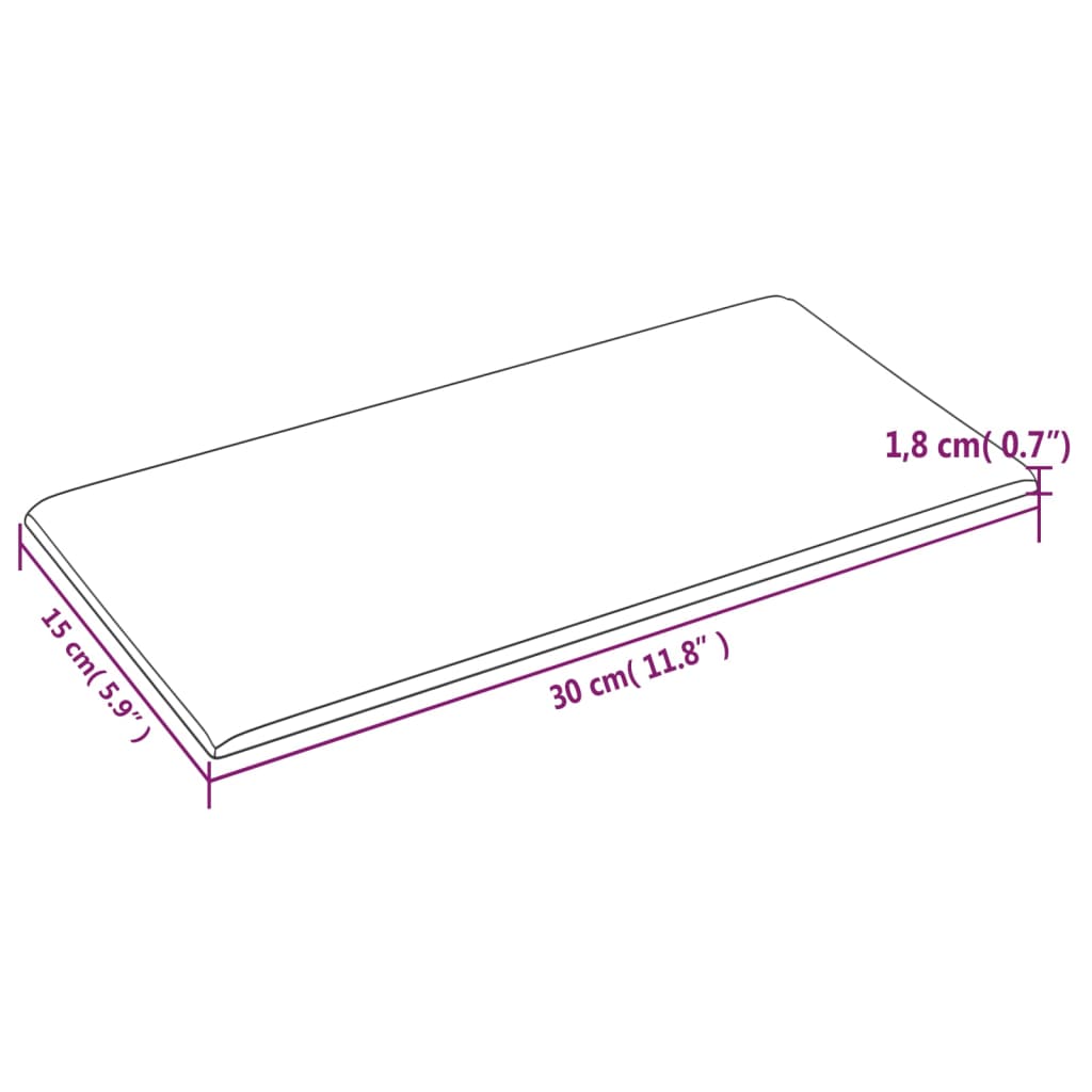 Wandpanelen 0,54 M² Fluweel Lichtgrijs 30 x 15 cm Rechthoekig