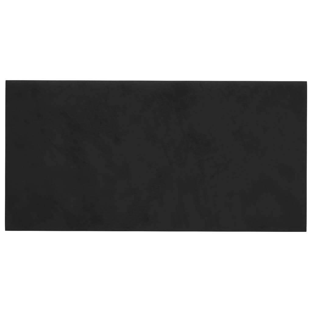 Wandpanelen 0,54 M² Fluweel Zwart 30 x 15 cm Rechthoekig