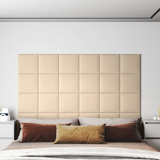 Wandpanelen 1,08 M² Stof Kleurig Crème 30 x 30 cm Rechthoekig