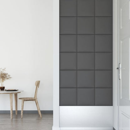 Wandpanelen 1,08 M² Kunstleer Grijs 30 x 30 cm Rechthoekig