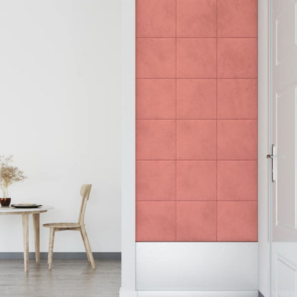 Wandpanelen 1,08 M² Fluweel Roze 30 x 30 cm Rechthoekig
