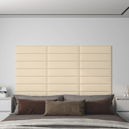 Wandpanelen 1,08 M² Stof Kleurig Crème 60 x 15 cm Rechthoekig