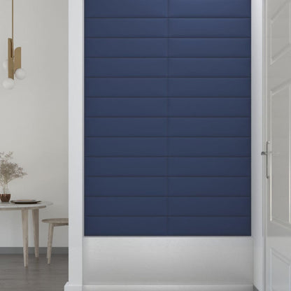 Wandpanelen 1,08 M² Stof Blauw 60 x 15 cm Rechthoekig