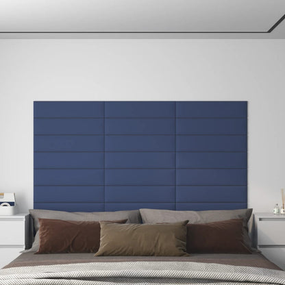 Wandpanelen 1,08 M² Stof Blauw 60 x 15 cm Rechthoekig