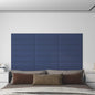 Wandpanelen 1,08 M² Stof Blauw 60 x 15 cm Rechthoekig