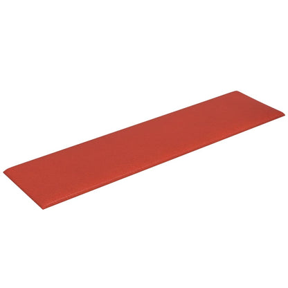 Wandpanelen 1,08 M² Kunstleer Rood 60 x 15 cm Rechthoekig