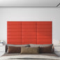 Wandpanelen 1,08 M² Kunstleer Rood 60 x 15 cm Rechthoekig