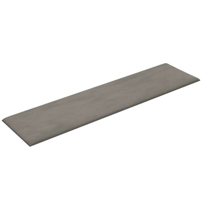 Wandpanelen 1,08 M² Fluweel Lichtgrijs 60 x 15 cm Rechthoekig