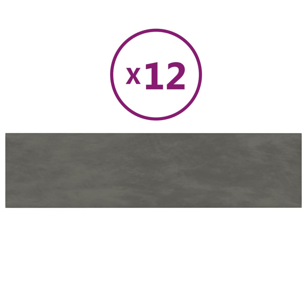 Wandpanelen 1,08 M² Fluweel Donkergrijs 60 x 15 cm Rechthoekig
