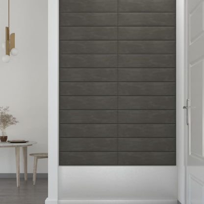 Wandpanelen 1,08 M² Fluweel Donkergrijs 60 x 15 cm Rechthoekig