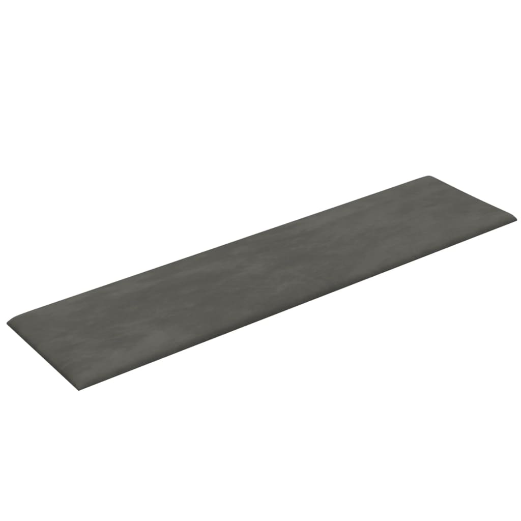 Wandpanelen 1,08 M² Fluweel Donkergrijs 60 x 15 cm Rechthoekig
