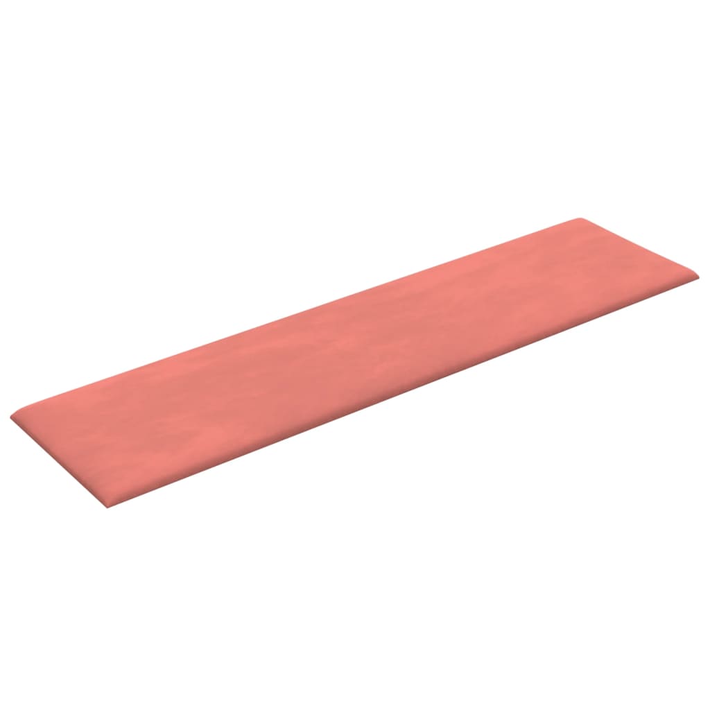 Wandpanelen 1,08 M² Fluweel Roze 60 x 15 cm Rechthoekig