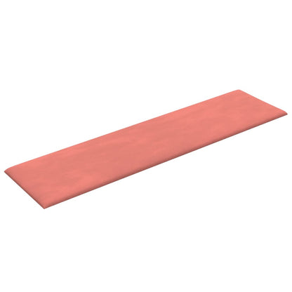 Wandpanelen 1,08 M² Fluweel Roze 60 x 15 cm Rechthoekig