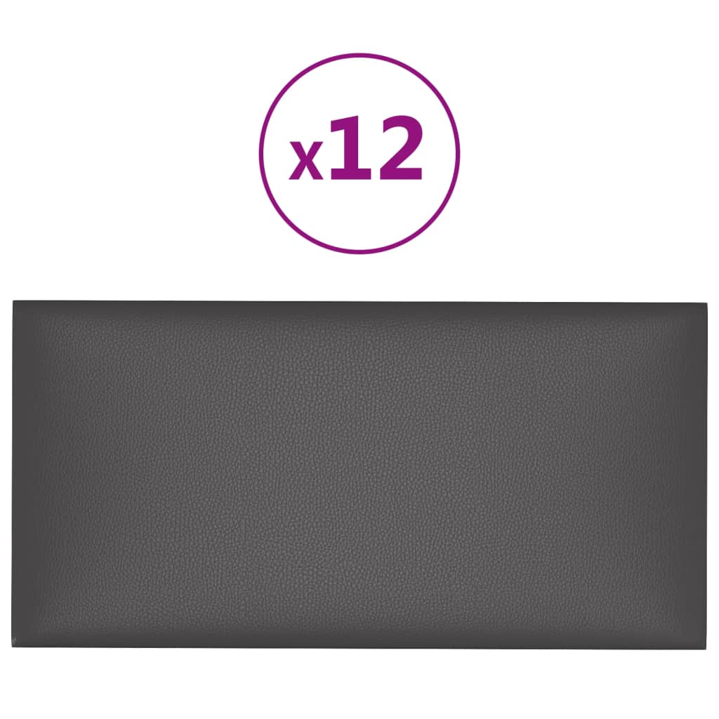Wandpanelen 2,16 M² Kunstleer Grijs 60 x 30 cm Rechthoekig