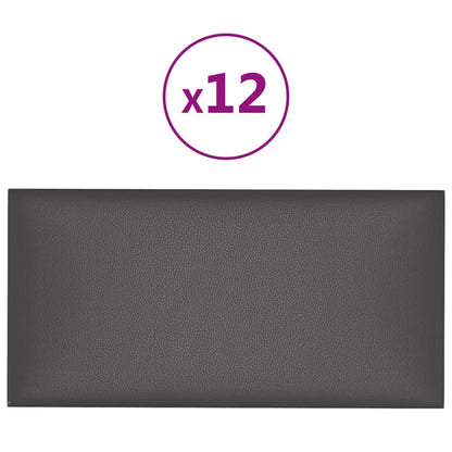 Wandpanelen 2,16 M² Kunstleer Grijs 60 x 30 cm Rechthoekig