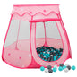 Kinderspeeltent met 250 ballen 102x102x82 cm roze