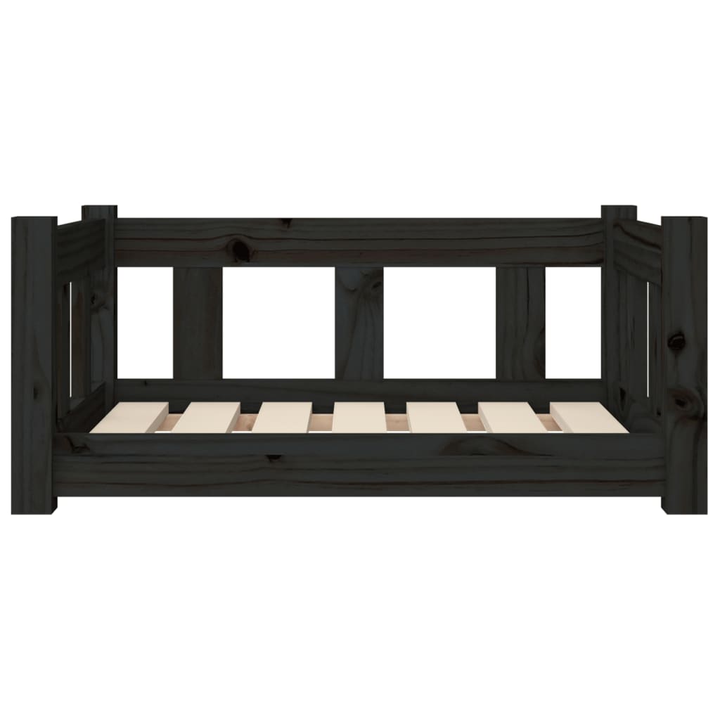 Hondenmand 65,5X50,5X28 Cm Massief Grenenhout 65.5 x 50.5 x 28 cm Zwart
