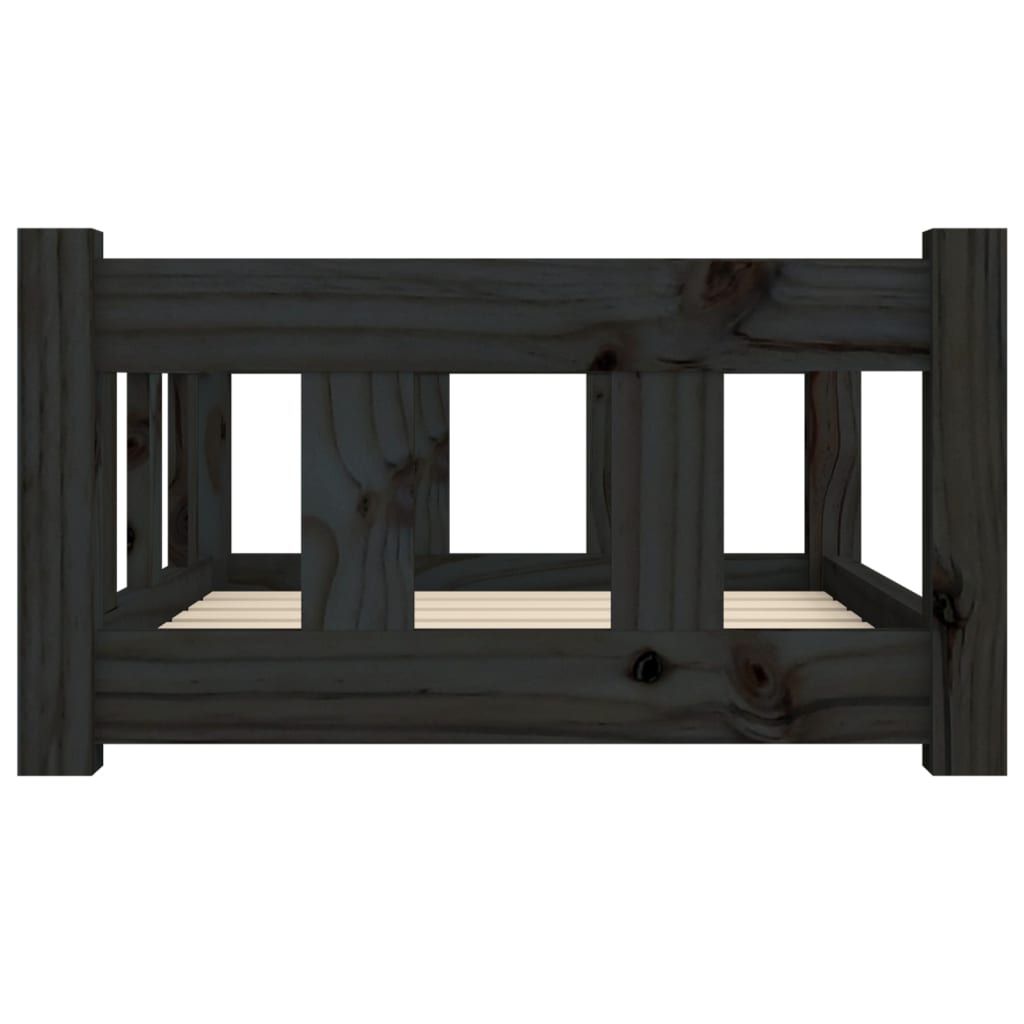 Hondenmand 65,5X50,5X28 Cm Massief Grenenhout 65.5 x 50.5 x 28 cm Zwart