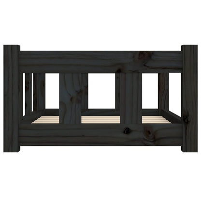 Hondenmand 65,5X50,5X28 Cm Massief Grenenhout 65.5 x 50.5 x 28 cm Zwart