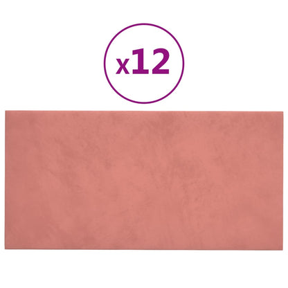 Wandpanelen 2,16 M² Fluweel Roze 60 x 30 cm Rechthoekig