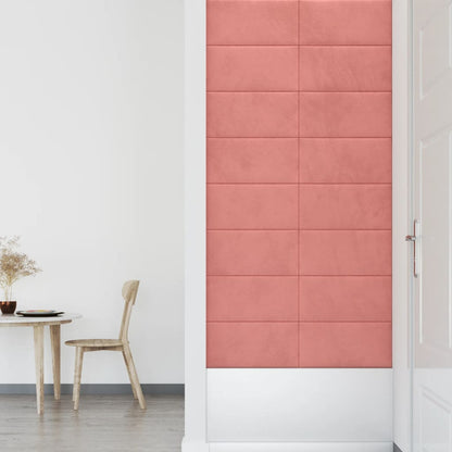 Wandpanelen 2,16 M² Fluweel Roze 60 x 30 cm Rechthoekig