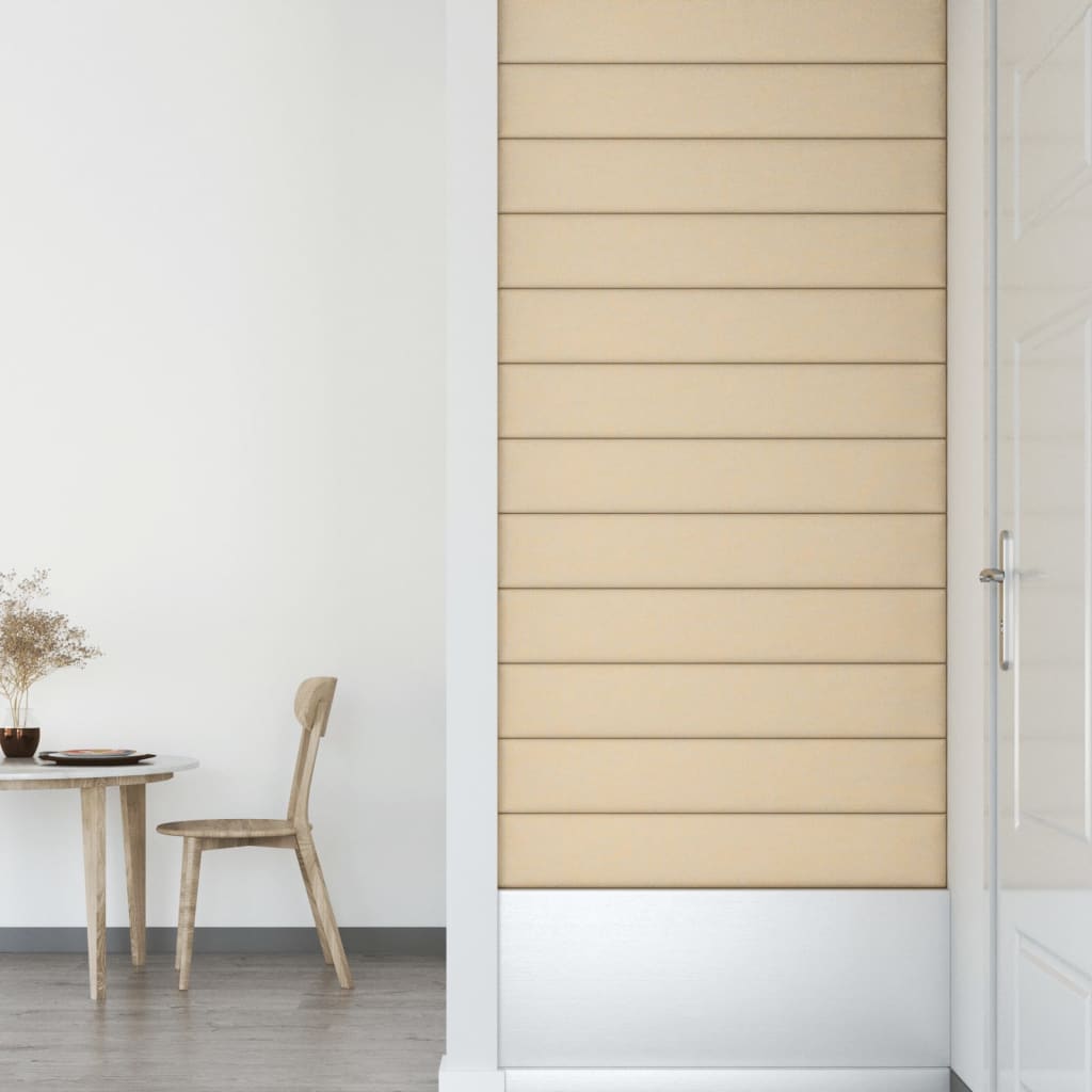 Wandpanelen 1,62 M² Stof Kleurig Crème 90 x 15 cm Rechthoekig