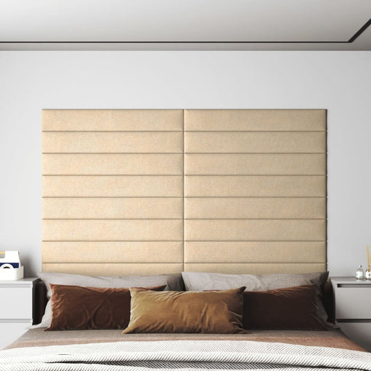 Wandpanelen 1,62 M² Stof Kleurig Crème 90 x 15 cm Rechthoekig
