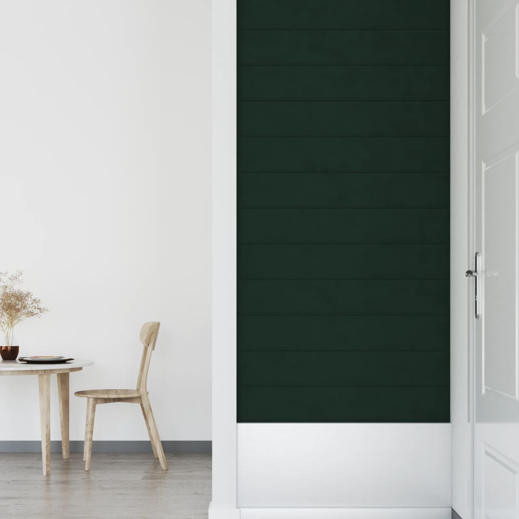 Wandpanelen 1,62 M² Fluweel Donkergroen 90 x 15 cm Rechthoekig