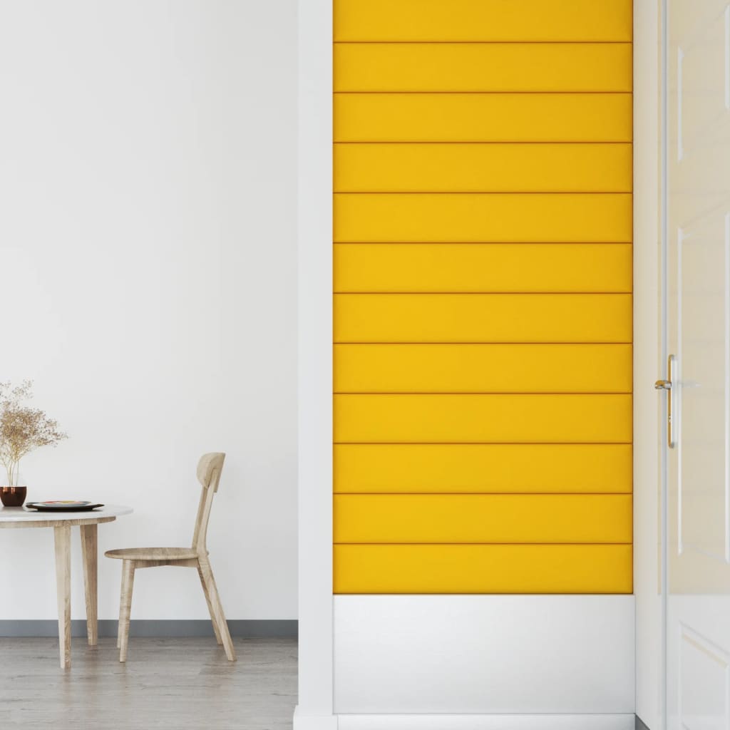 Wandpanelen 1,62 M² Fluweel Geel 90 x 15 cm Rechthoekig