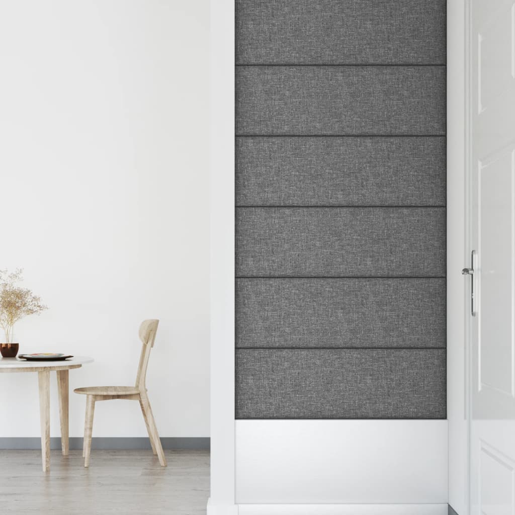 Wandpanelen 3,24 M² Stof Lichtgrijs 90 x 30 cm Rechthoekig