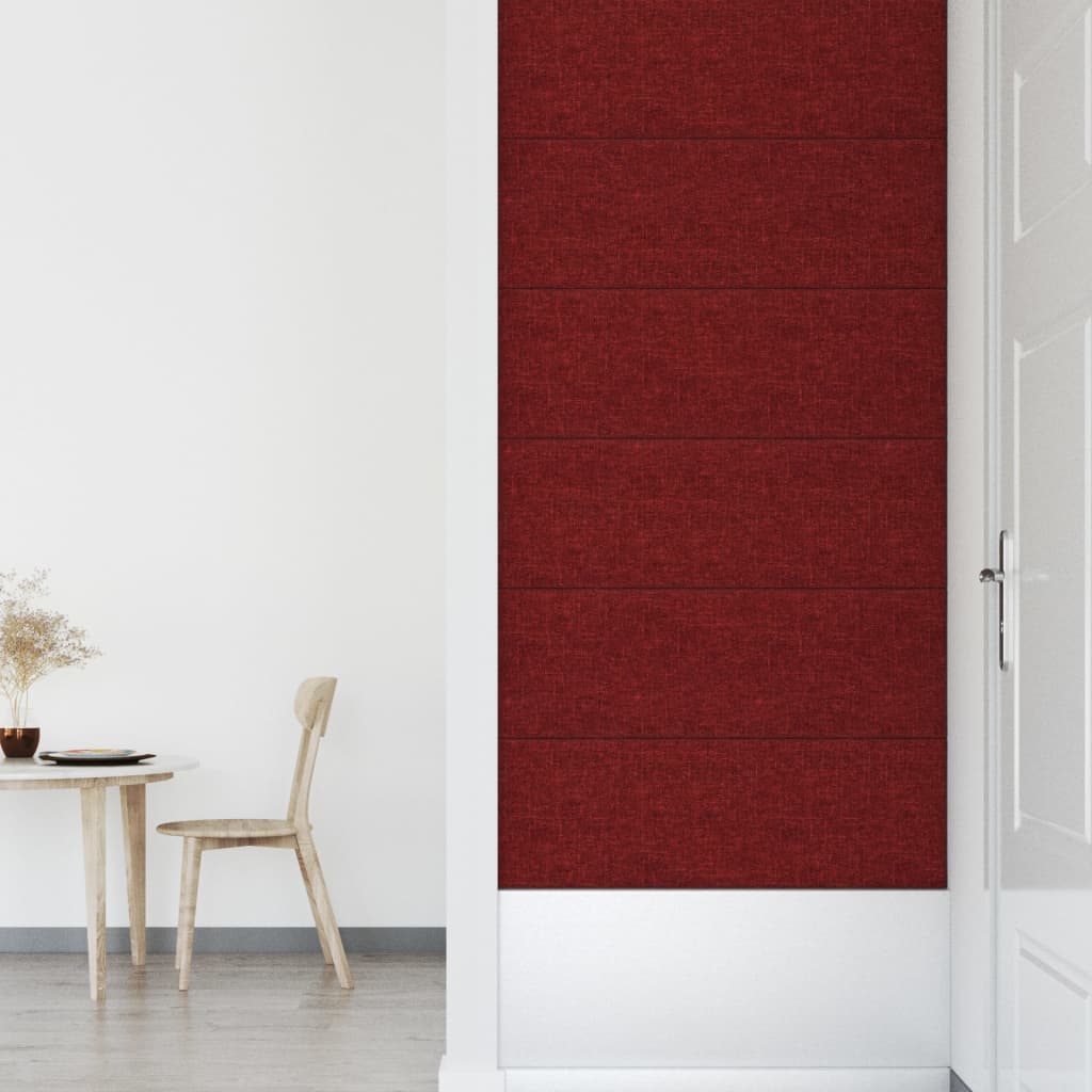 Wandpanelen 3,24 M² Stof Wijnrood 90 x 30 cm Rechthoekig