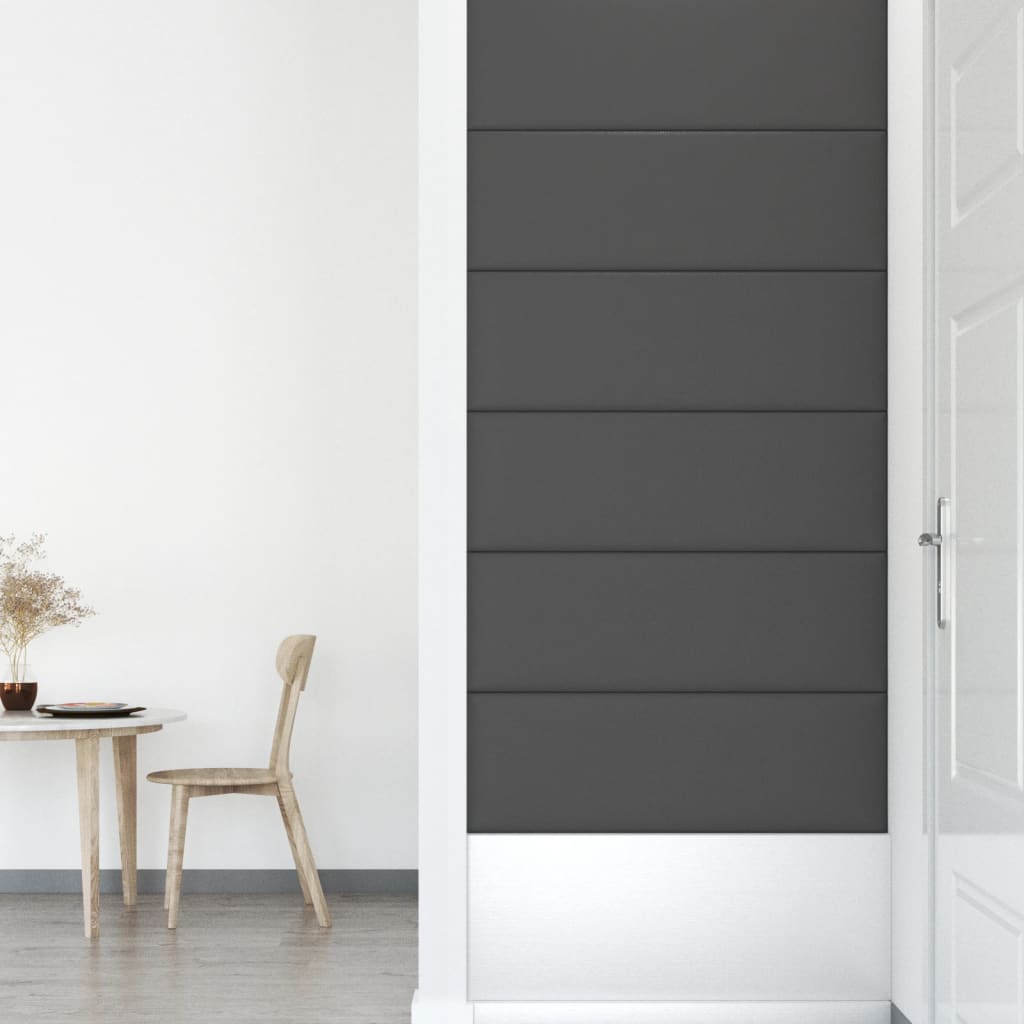 Wandpanelen 3,24 M² Kunstleer Grijs 90 x 30 cm Rechthoekig