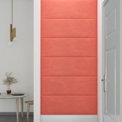 Wandpanelen 3,24 M² Fluweel Roze 90 x 30 cm Rechthoekig