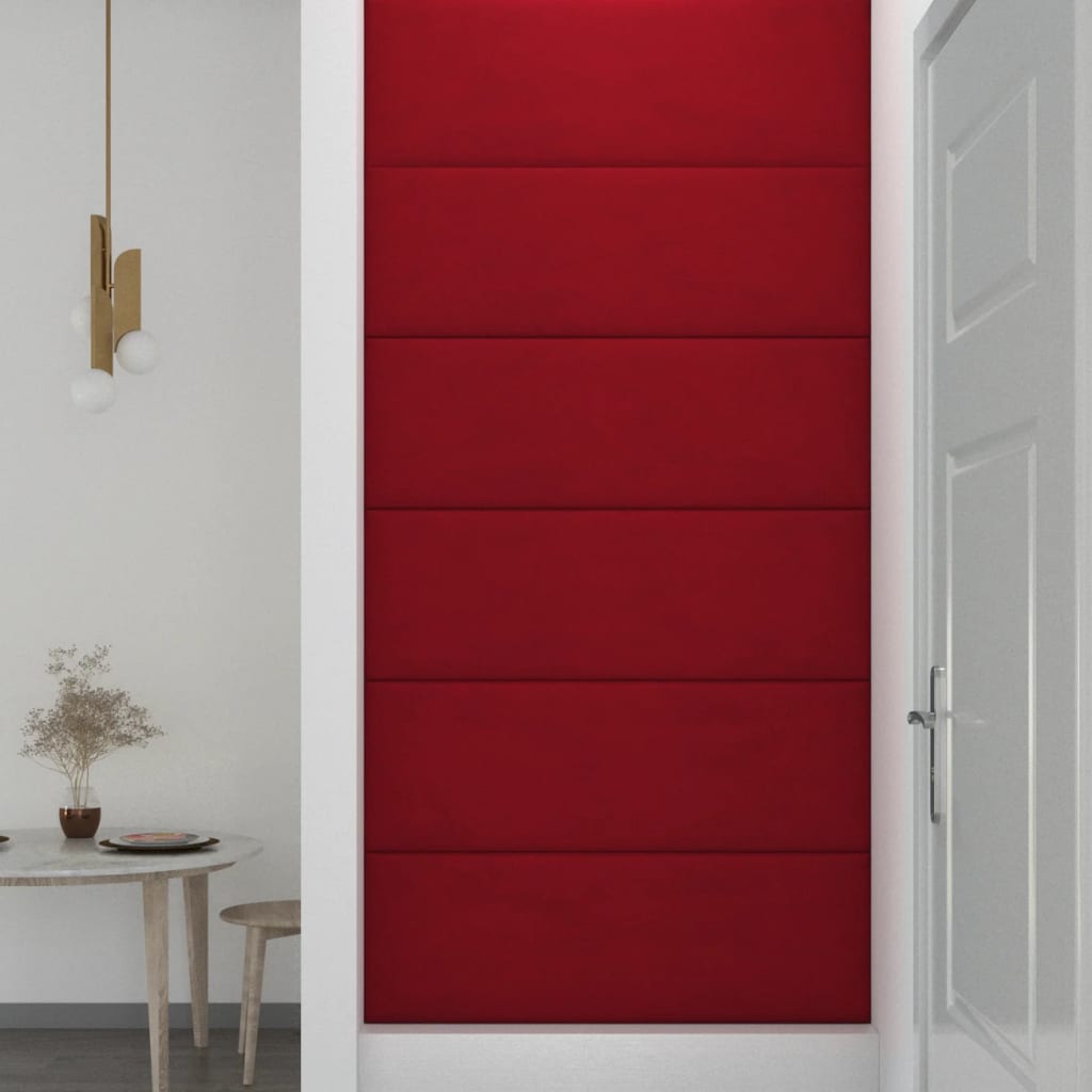 Wandpanelen 3,24 M² Fluweel Wijnrood 90 x 30 cm Rechthoekig