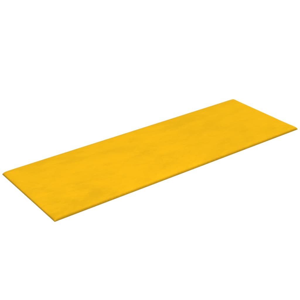 Wandpanelen 3,24 M² Fluweel Geel 90 x 30 cm Rechthoekig