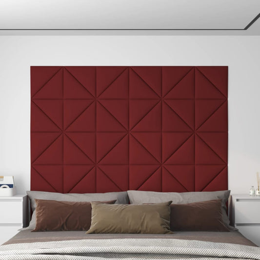Wandpanelen 0,54 M² Stof Wijnrood 30 x 30 cm Driehoekig