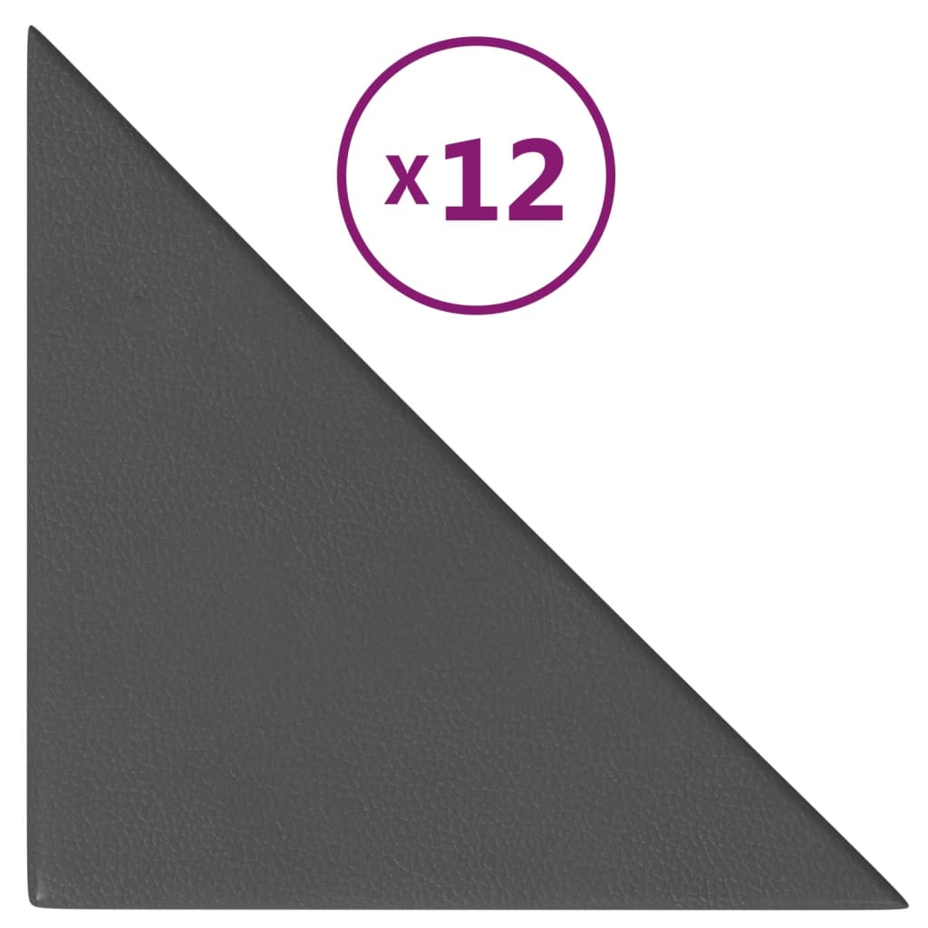 Wandpanelen 0,54 M² Kunstleer Grijs 30 x 30 cm Driehoekig