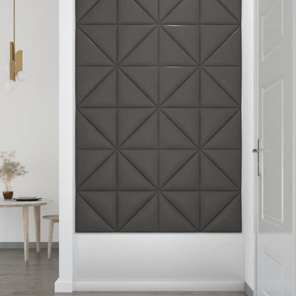 Wandpanelen 0,54 M² Kunstleer Grijs 30 x 30 cm Driehoekig