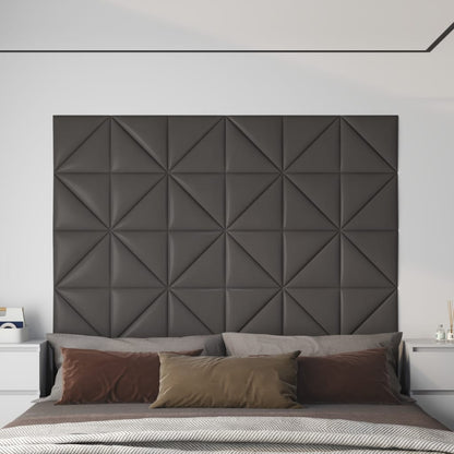 Wandpanelen 0,54 M² Kunstleer Grijs 30 x 30 cm Driehoekig