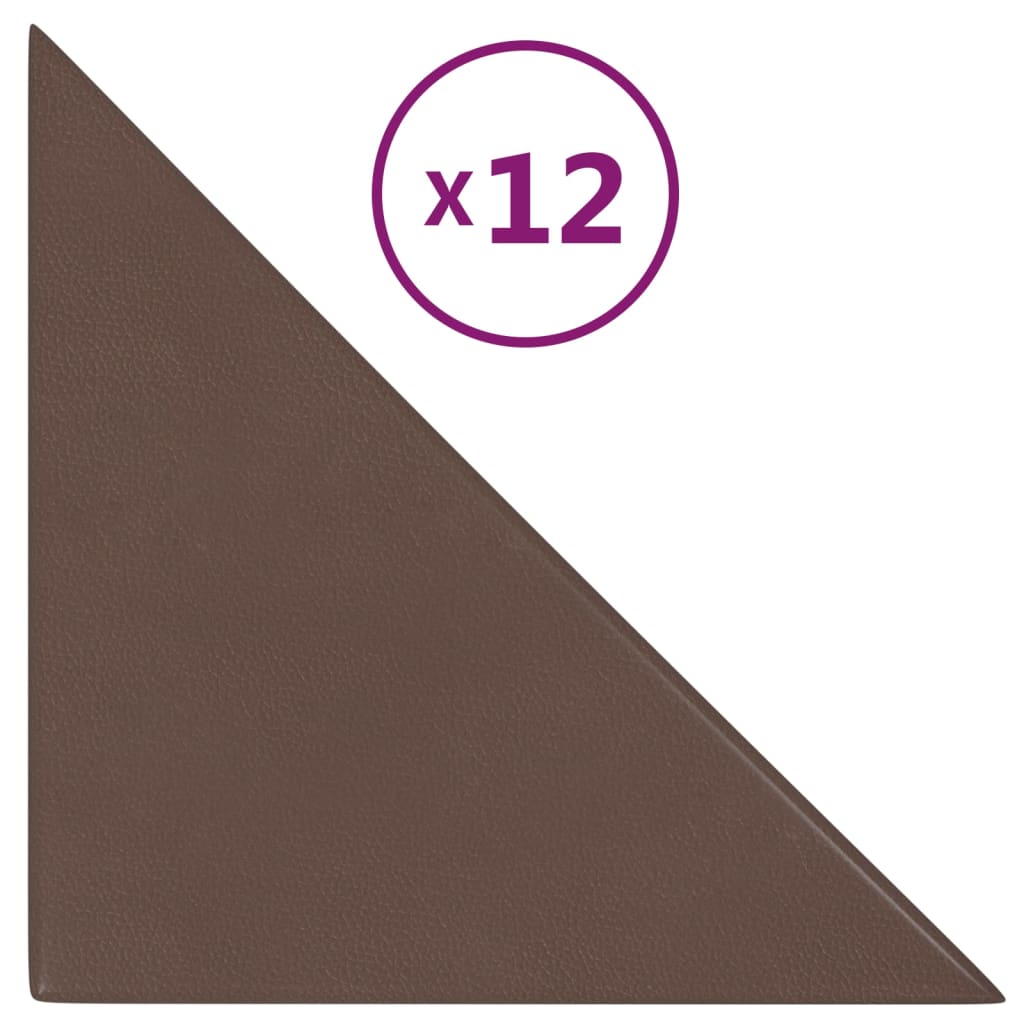 Wandpanelen 0,54 M² Kunstleer Bruin 30 x 30 cm Driehoekig